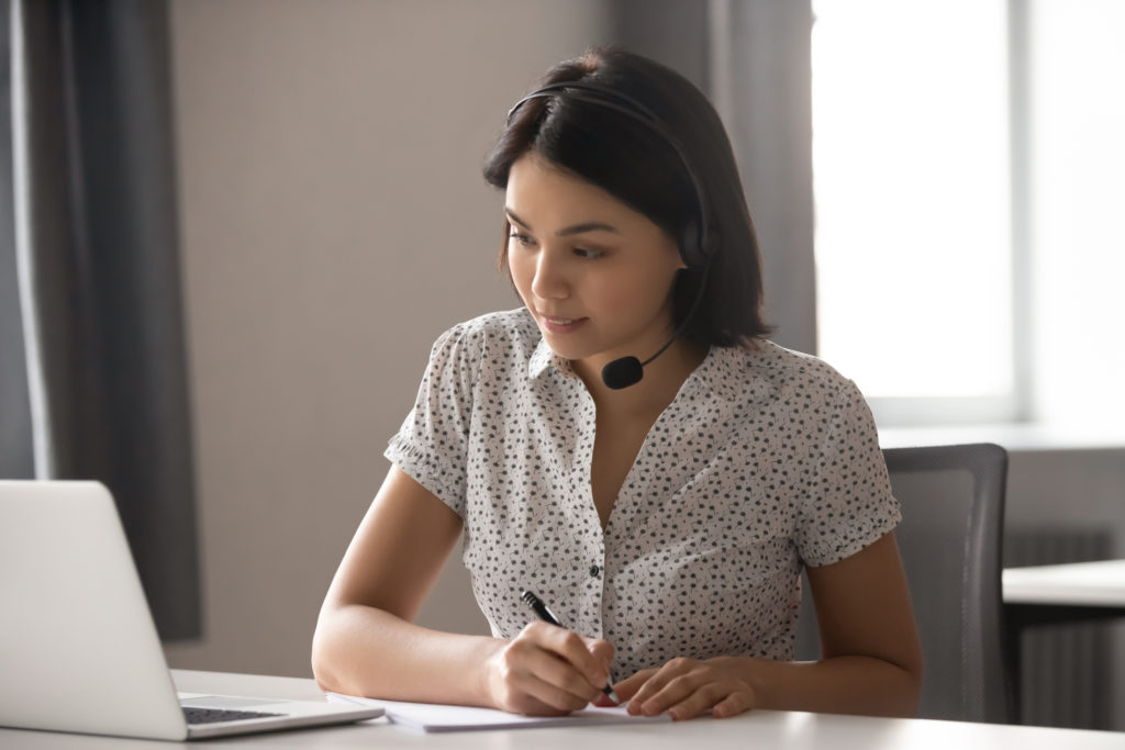 Businesswoman using a laptop